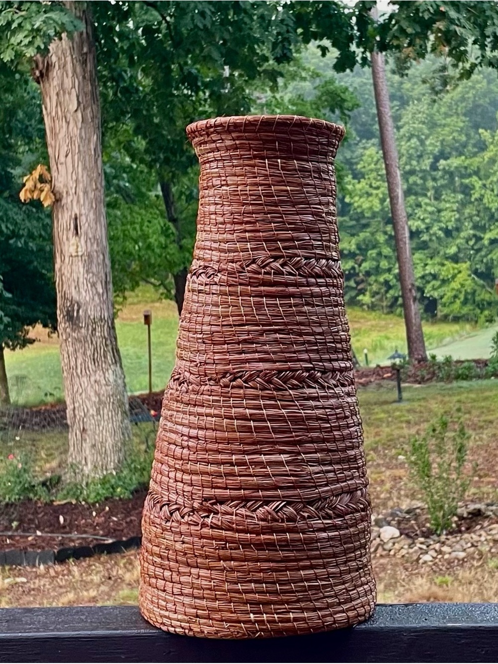 Cherokee Native American North Carolina Handwoven Pine Needle Primitive Basket